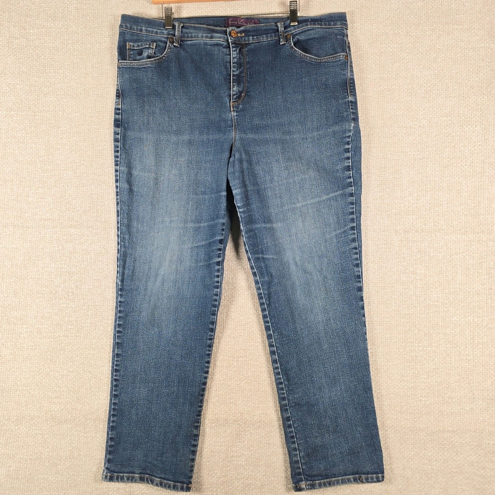 Gloria Vanderbilt Amanda High Rise Tapered Leg Blue Jeans Womens 18W Average